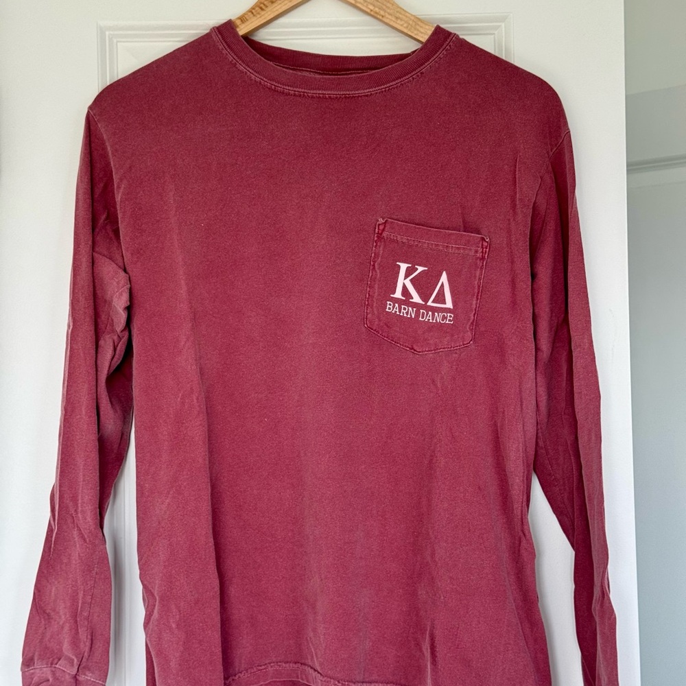Maroon Kappa Delta Long Sleeve T-Shirt with Pocket